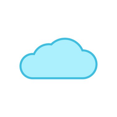 Beyaz arkaplanda bulut simgesi vektörü izole edildi. Bulut hesaplama ico