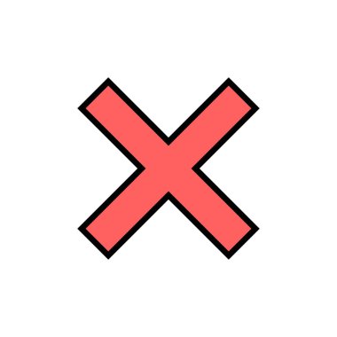 Beyaz arkaplanda kapalı simge izole edildi. Simgeyi sil. sil, iptal et, simgeden çık