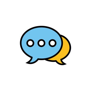 Beyaz arkaplanda sohbet simgesi izole edildi. Sohbet vektörü simgesi. Konuşma balonu!