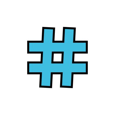 Etiket simgesi vektörü beyaz arkaplanda izole edildi. siyah hashtag ico