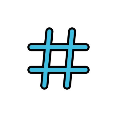 Etiket simgesi vektörü beyaz arkaplanda izole edildi. siyah hashtag ico