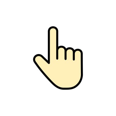 Beyaz arkaplanda el imleci simgesi izole edildi. El tıklama simgesi. Parmak işaretçisi izole edilmiş vektör