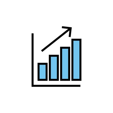 Büyüyen grafik simgesi beyaz arkaplanda izole edildi. Grafik simgesi. Graph Simgesi beyaz arka grupta izole edilmiş düz stil