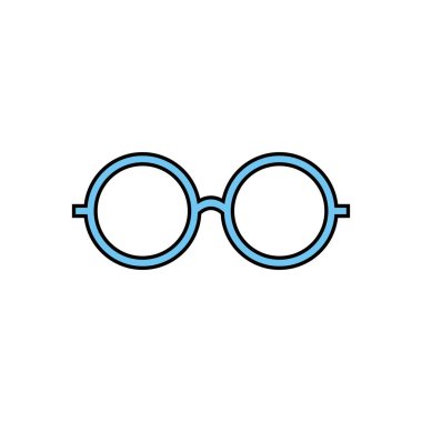 Beyaz arkaplanda izole edilmiş gözlük simgesi vektörü. Şık gözlük. Beyaz arka planda gözlük simgesi. Optik kavrayış