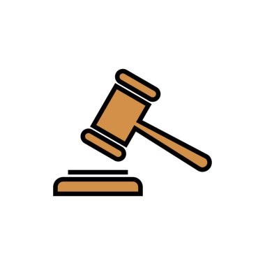 Gavel simgesi beyaz arkaplanda izole edildi. Çekiç simgesi vektörü. Yargıç Gavel Açık Artırma Simgesi Vektörü. Bi