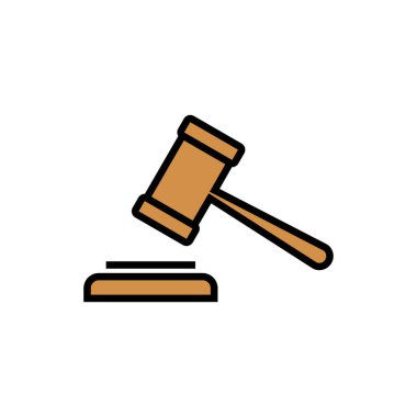 Gavel simgesi beyaz arkaplanda izole edildi. Çekiç simgesi vektörü. Yargıç Gavel Açık Artırma Simgesi Vektörü. Bi