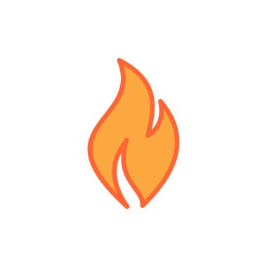 Simge vektörünü ateşle. Alev simgesi şablonunu ateşle. Beyaz grupta izole edilmiş ateş alevleri sembolü vektör işareti