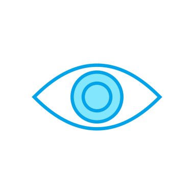 Göz simgesi beyaz arkaplanda izole edildi. Bak ve Vizyon simgesi. Göz vektörü ico