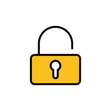 Beyaz arkaplanda kilit simgesi izole edildi. Şifreleme simgesi. Güvenlik sembolü. Güvenli. Privat