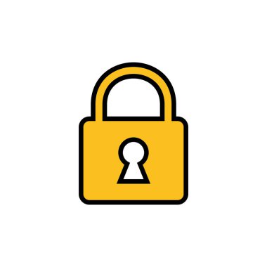 Beyaz arkaplanda kilit simgesi izole edildi. Şifreleme simgesi. Güvenlik sembolü. Güvenli. Privat