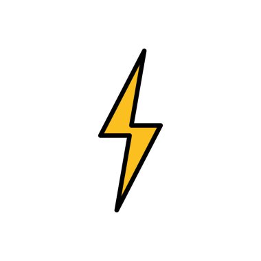 Beyaz arkaplanda aydınlatma simgesi izole edildi. Kilit simgesi vektörü. Enerji ve gök gürültüsü elektriği