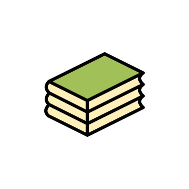 Kütüphane simgesi beyaz arkaplanda izole edildi. Kitap simgesi vektosu