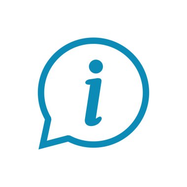 Bilgi simgesi beyaz arkaplanda izole edildi. Bilgi işareti var. Senin hakkında.