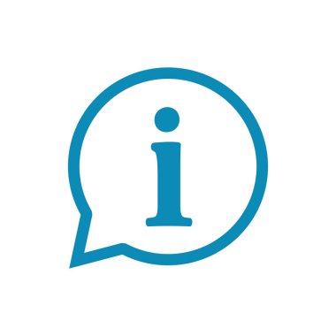 Bilgi simgesi beyaz arkaplanda izole edildi. Bilgi işareti var. Senin hakkında.