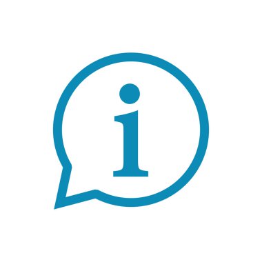 Bilgi simgesi beyaz arkaplanda izole edildi. Bilgi işareti var. Senin hakkında.