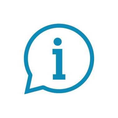 Bilgi simgesi beyaz arkaplanda izole edildi. Bilgi işareti var. Senin hakkında.