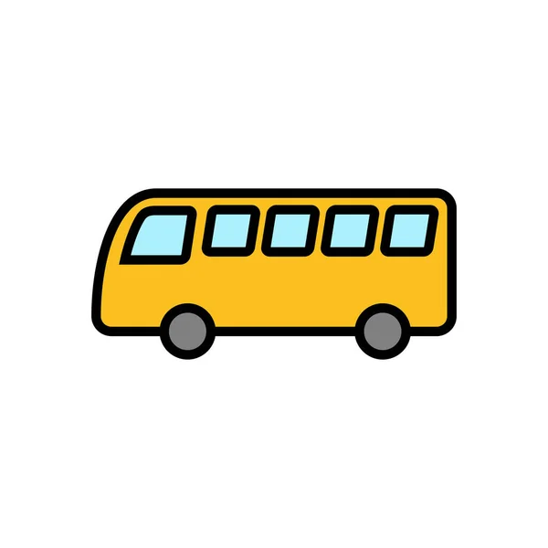 Икона Выделена Белом Фоне Вектор Чёрного Автобуса — стоковый вектор