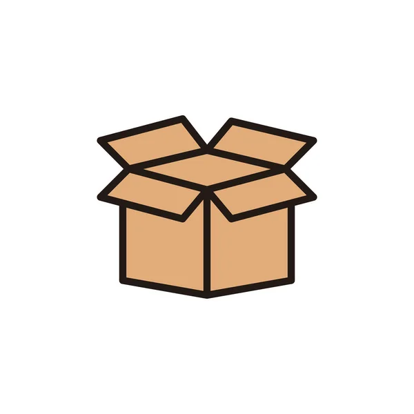 Піктограма Відкритої Коробки Ізольована Білому Тлі Картонна Коробка Упаковка Відкрита — стоковий вектор