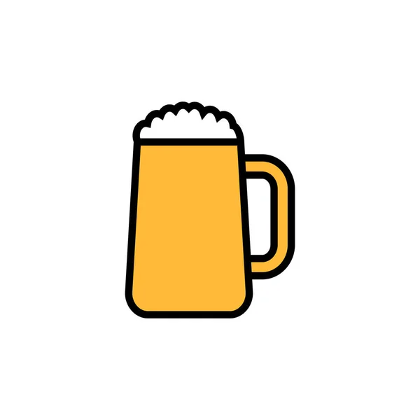 Icono Cerveza Aislado Sobre Fondo Blanco Icono Cerveza Estilo Plano — Vector de stock