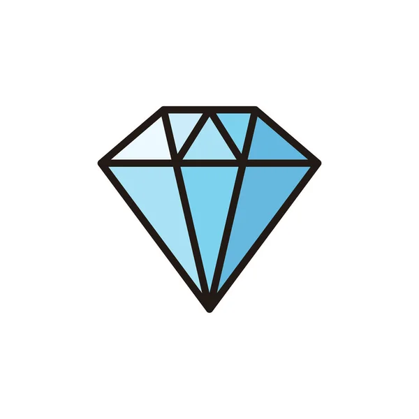 Diamant Icoon Geïsoleerd Witte Achtergrond Diamant Vectoricoon Edelsteen — Stockvector