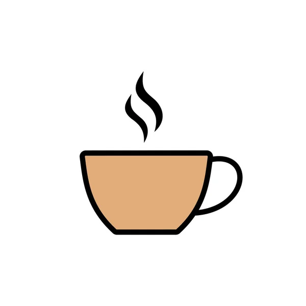 Чашка Кофе Значок Изолированы Белом Фоне Кофейная Чашка Значок Вектора — стоковый вектор