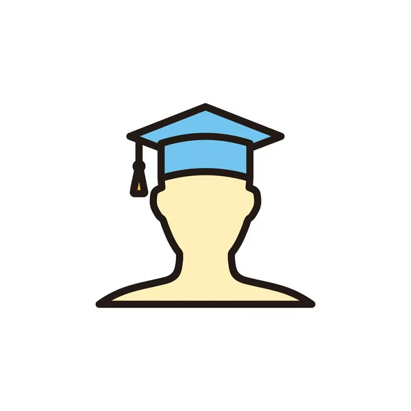 Icône Éducation Vecteur Isolé Sur Fond Blanc Icône Chapeau Graduation — Image vectorielle