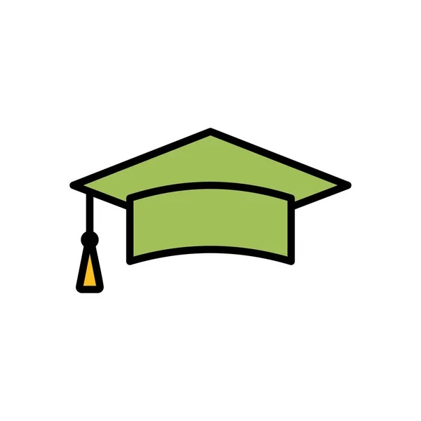 Educatie Icoon Vector Geïsoleerd Witte Achtergrond Graduation Cap Icoon Afgestudeerd — Stockvector