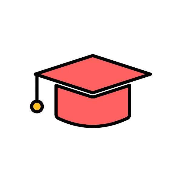 Educatie Icoon Vector Geïsoleerd Witte Achtergrond Graduation Cap Icoon Afgestudeerd — Stockvector