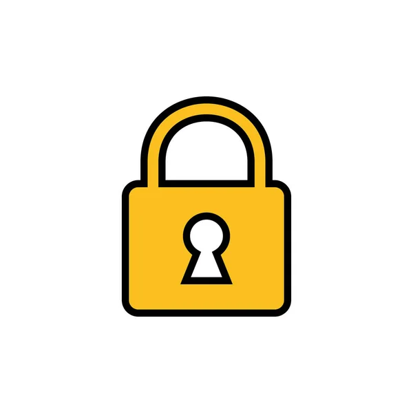 在白色背景上隔离锁定图标 加密图标 安全符号 安全了Private — 图库矢量图片