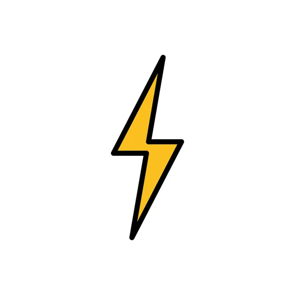 Піктограма Блискавки Ізольована Білому Тлі Вектор Піктограм Bolt Енергія Грім — стоковий вектор