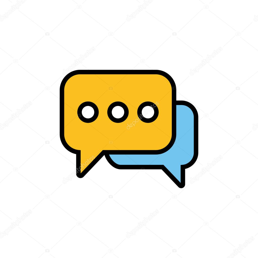 Chat icon isolated on white background. Chat vector icon. Speech bubbl