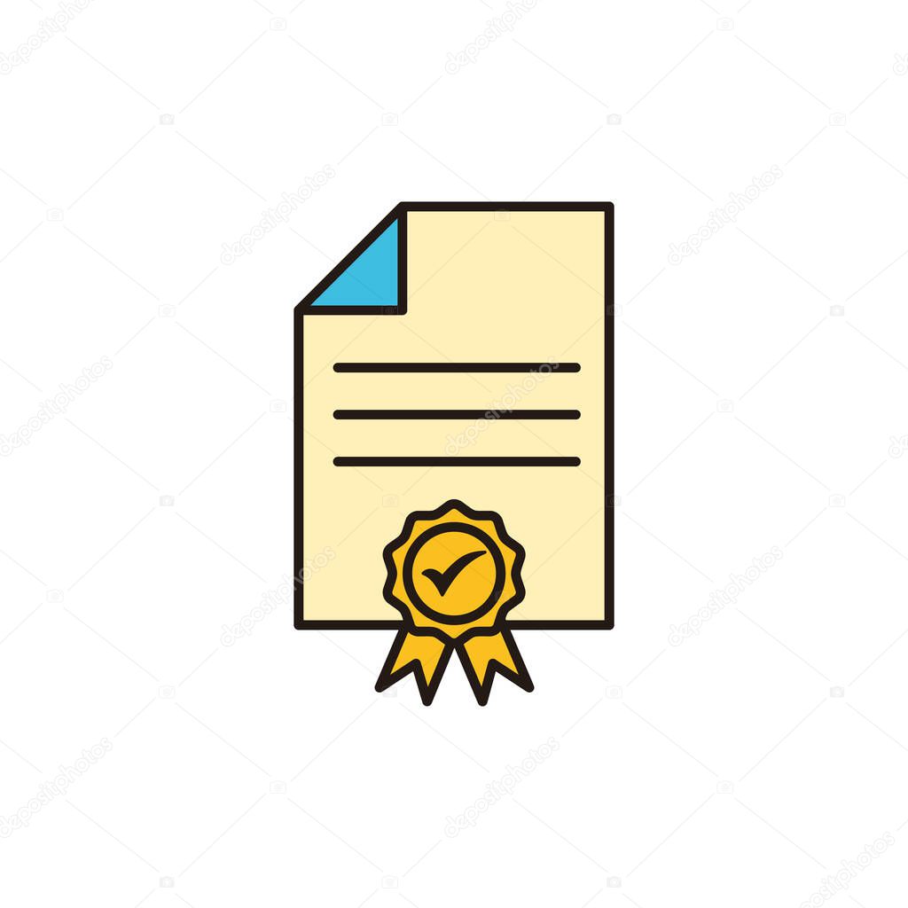 License icon isolated on white background. Approved or Certified Medal Ico