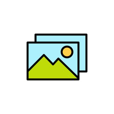 Resim simgesi beyaz arkaplanda izole edildi. Resim vektör simgesi. fotoğraf galerisi simgesi vektosu