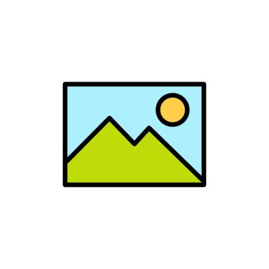 Resim simgesi beyaz arkaplanda izole edildi. Resim vektör simgesi. fotoğraf galerisi simgesi vektosu