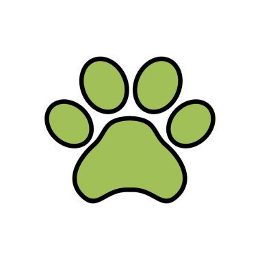 Pençe simgesi beyaz arkaplanda izole edildi. Paw Print ico