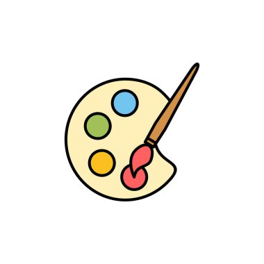 Beyaz arkaplanda izole edilmiş boya simgesi. Fırça vektör simgesini boya. Boya silindiri ico