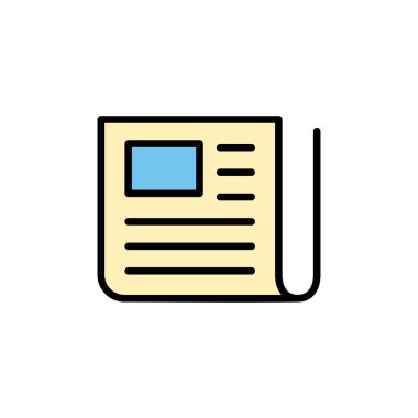 Beyaz arkaplanda izole edilmiş gazete simgesi. haber kağıt simgesi vektosu