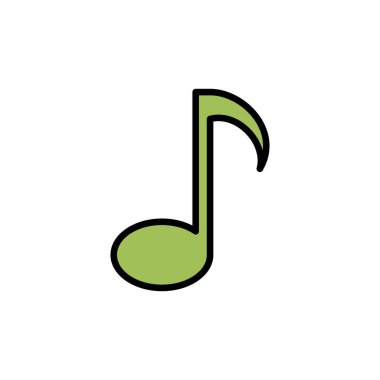 Beyaz arkaplanda müzik simgesi izole edilmiş, müzik vektörü simgesi, Melody, şarkı, not, ses, ses simgesi