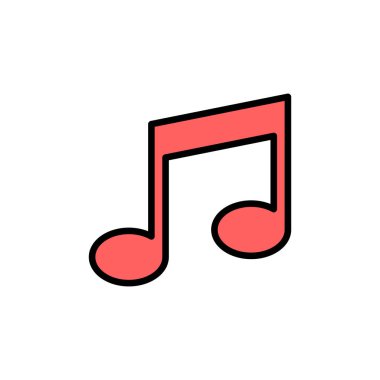 Beyaz arkaplanda müzik simgesi izole edilmiş, müzik vektörü simgesi, Melody, şarkı, not, ses, ses simgesi