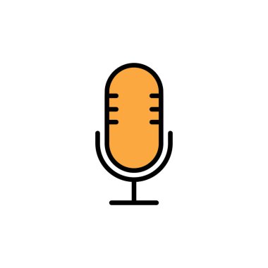 Mikrofon Simgesi beyaz arkaplanda izole edildi. Mikrofon işareti. Karaoke mikrofon ikonu. Yayın mikrofonu