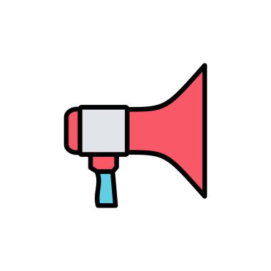 Beyaz arkaplanda megafon simgesi izole edildi. Hoparlör ikon vektörü. Cilt ico