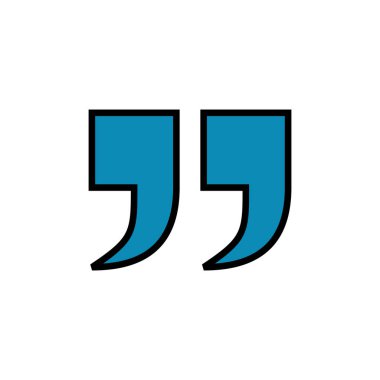 Beyaz arkaplanda aktarılan simge. Alıntı işareti simgesi. Tırnak işareti sembolü