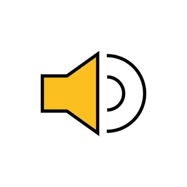 Sözcü simgesi beyaz arkaplanda izole edildi. Cilt simgesi. Hoparlör ikon vektörü. Ses. Soun.