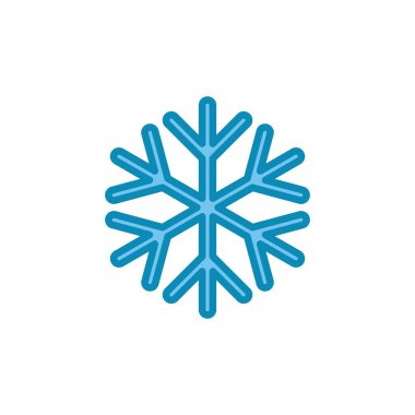 Beyaz arkaplanda kar tanesi simgesi izole edildi. Kar ikonu vektörü. Kışın sembolü, dondu