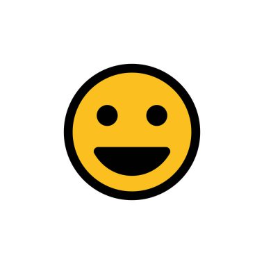 Beyaz arka planda izole edilmiş bir gülümseme simgesi. Gülümse vektör simgesi. Duygusal Simge vektörü. Emoj