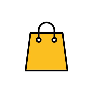 Alışveriş poşeti simgesi beyaz arkaplanda izole edildi. Alışveriş çantası vektörü ico