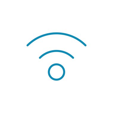 WIFI Simgesi beyaz arkaplanda izole edildi. Sinyal vektör simgesi. Uzak internet erişimleri için kablosuz ve kablosuz ağ simgesi veya imza