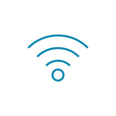 WIFI Simgesi beyaz arkaplanda izole edildi. Sinyal vektör simgesi. Uzak internet erişimleri için kablosuz ve kablosuz ağ simgesi veya imza