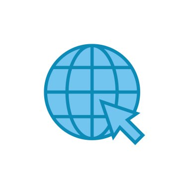 Beyaz arkaplanda web simgesi izole edildi. Web sitesi vektör simgesi. İnternet dünyası vektosu