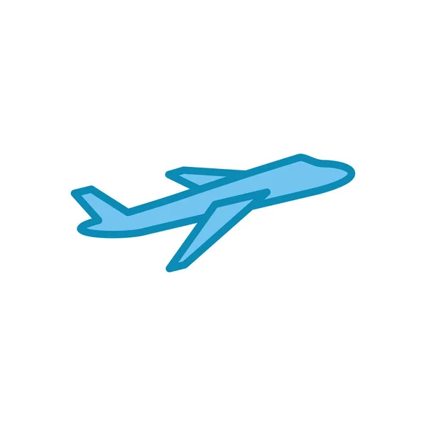 Vliegtuigpictogram Geïsoleerd Witte Achtergrond Vectoricoon Van Het Vliegtuig Vluchttransportsymbool Illustratie — Stockvector